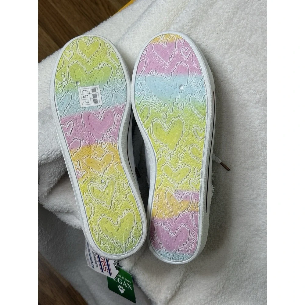 Skechers Bobs Womens Cute 2.0 White Canvas Low Sneakers Shoes Sz 9.5 - Picture 7 of 10